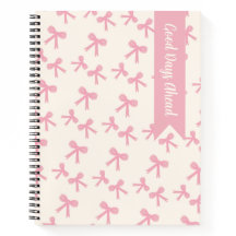 Cuaderno Coquette de Dibujo a Mano con Lazos Rosad