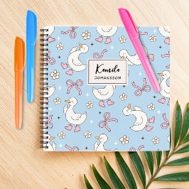 Cuaderno Coquette de Tonto Pato de Rosa Nombre Personalizad