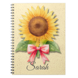 Cuaderno Coquette Girasol Diario Floral Amarillo