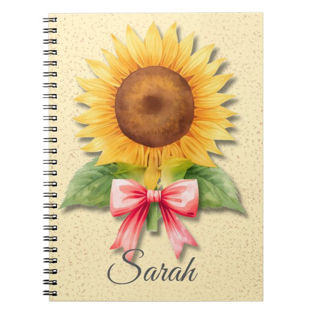 Cuaderno Coquette Girasol Diario Floral Amarillo (Frente)