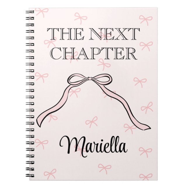 Cuaderno Coquette Graduate Personalized Pink Bow Diary (Frente)