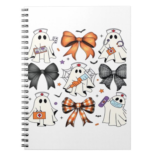Cuaderno Coquette Halloween Ghost Nurse Classic T-Shirt (Frente)