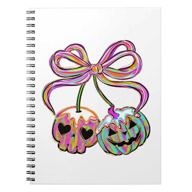 Cuaderno Coquette Pumpkin Cherries Halloween (Frente)