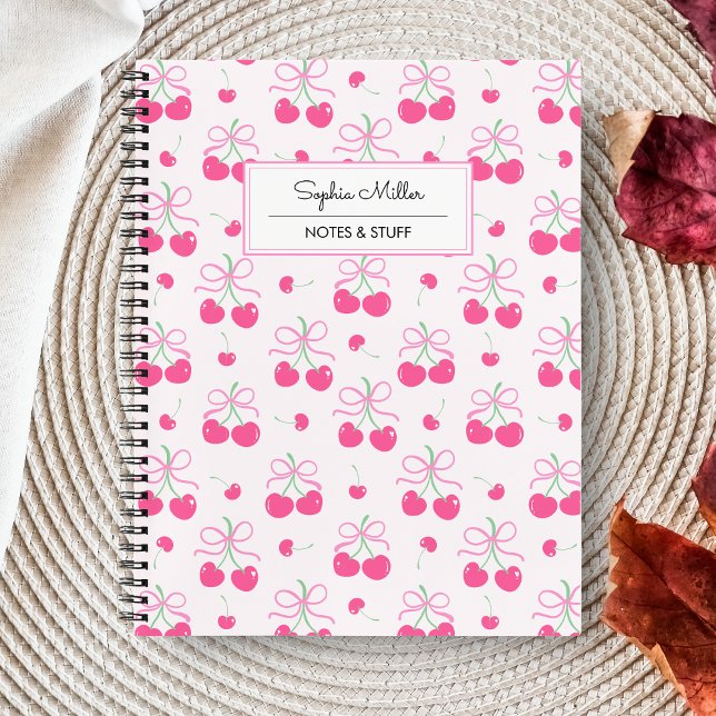 Cuaderno Coquette rosa cereza con arcos Monograma (Subido por el creador)