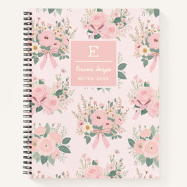 Cuaderno Coquette rosa Vintage Flor estética