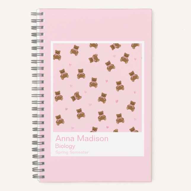 Cuaderno Coquette Teddy Bear Notebook (Anverso)