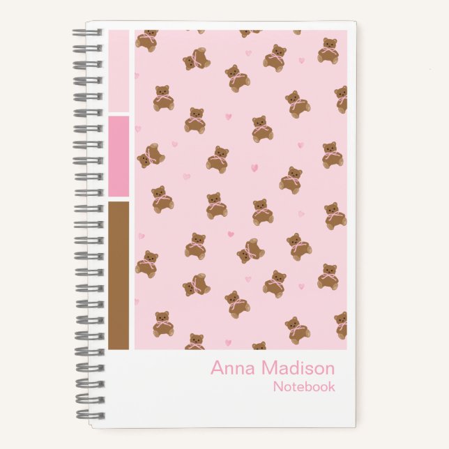 Cuaderno Coquette Teddy Bears Vertical Palette Notebook (Anverso)
