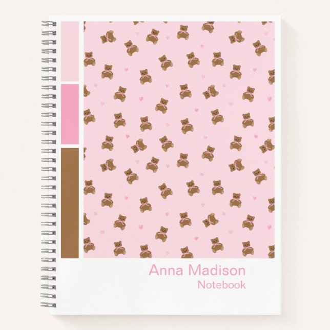 Cuaderno Coquette Teddy Bears Vertical Palette Notebook (Anverso)
