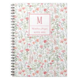 Cuaderno Coquette Wildflower Meadow Personalised Pink
