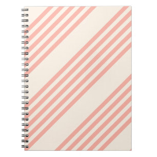 Cuaderno Coral and beige five stripe pattern
