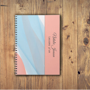 Cuaderno Coral aquamarine nombre simple Spiral Photo Notebo