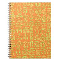 Coral Doodle Spiral Notebook – Abstract Line Art i