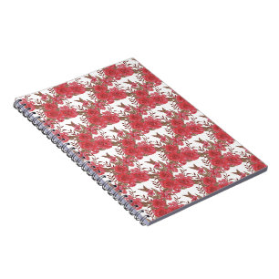 Cuaderno Coral Negro Rosa Romántica Floral