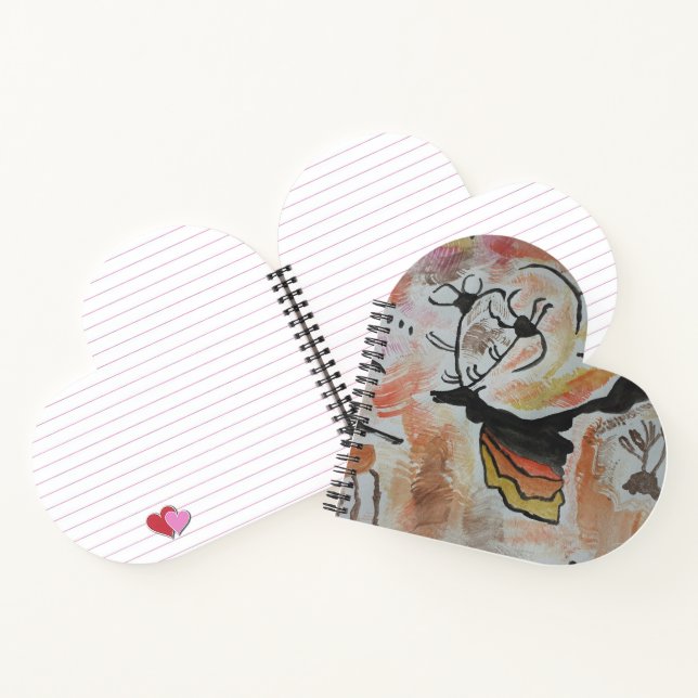 Cuaderno Corazón abstracto de arte cavernoso (Interior)