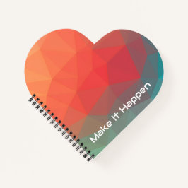 Cuaderno Corazón abstracto geométrico vibrante Monograma pe