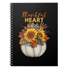 Cuaderno Corazón agradecido con la temática de la calabaza