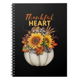Cuaderno Corazón agradecido con la temática de la calabaza