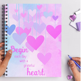 Cuaderno Corazón Agradecido Cota de Gratitud Rosa Púrpura A