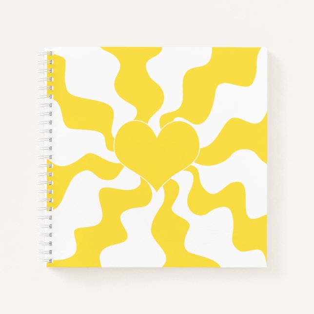 Cuaderno Corazón - Amarillo limón y blanco (Anverso)