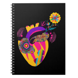 Cuaderno Corazón Anatómico Boho Mexicano