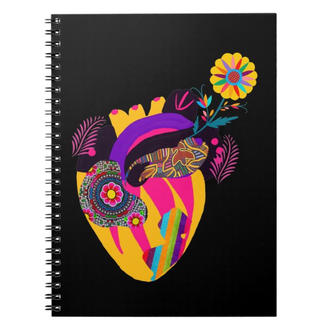Cuaderno Corazón Anatómico Boho Mexicano (Frente)