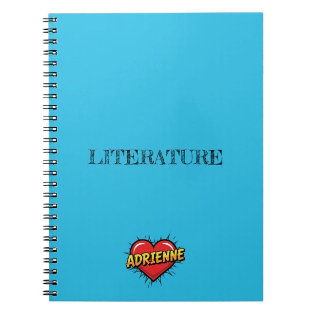 Cuaderno Corazón Azul Adrienne (Frente)