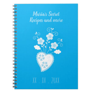 Cuaderno Corazón azul portugués romántico