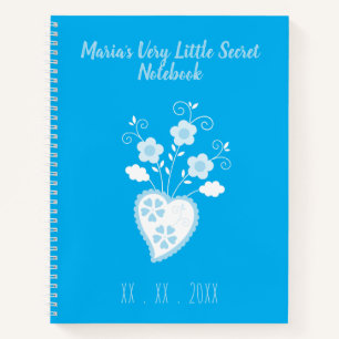 Cuaderno Corazón azul portugués romántico