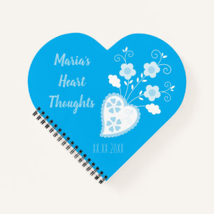 Cuaderno Corazón azul portugués romántico