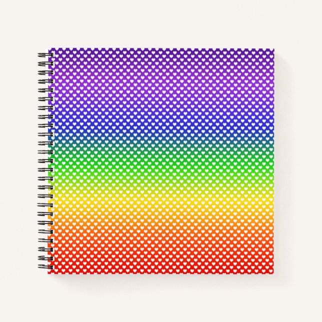 Cuaderno Corazón blanco arco iris (Anverso)
