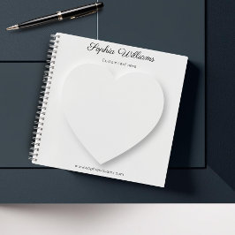 Cuaderno corazón blanco minimalista con sombra 3D