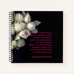 Cuaderno "Corazón blanco roto en negro" y viaje