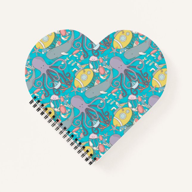Cuaderno corazón colección Under the Sea (Anverso)