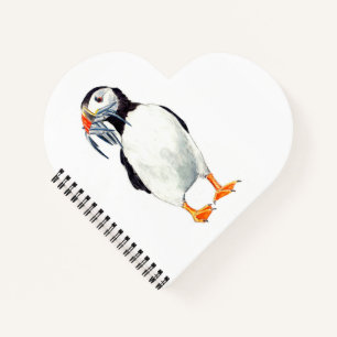 Cuaderno Corazón con forma de frailecillo