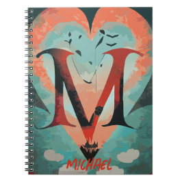 Cuaderno Corazón con la letra M