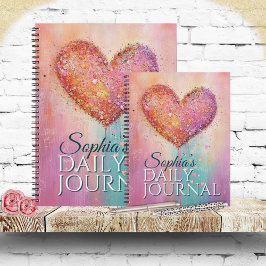 Cuaderno Corazón de Acuarela Brillante para Cada Pensamient