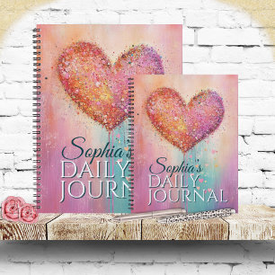 Cuaderno Corazón de Acuarela Brillante para Cada Pensamient