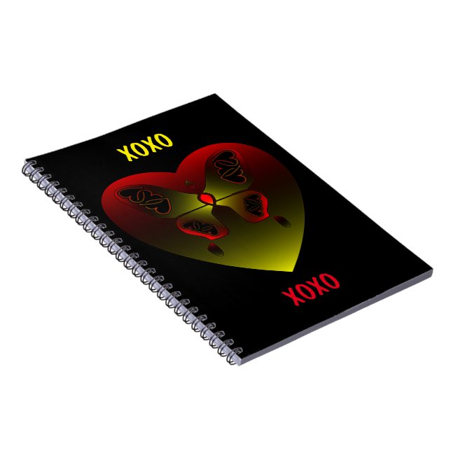 Cuaderno Corazón de amor de la mariposa Girly (Lado Derecho)