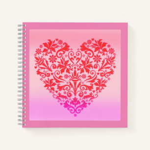 Cuaderno Corazón de amor rojo