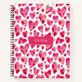 Cuaderno Corazón de amor rosa brillante