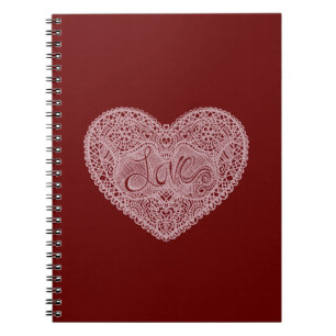 Cuaderno Corazón de amor rosado rojo