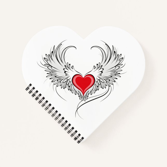 Cuaderno Corazón de Ángel Rojo con alas (Anverso)
