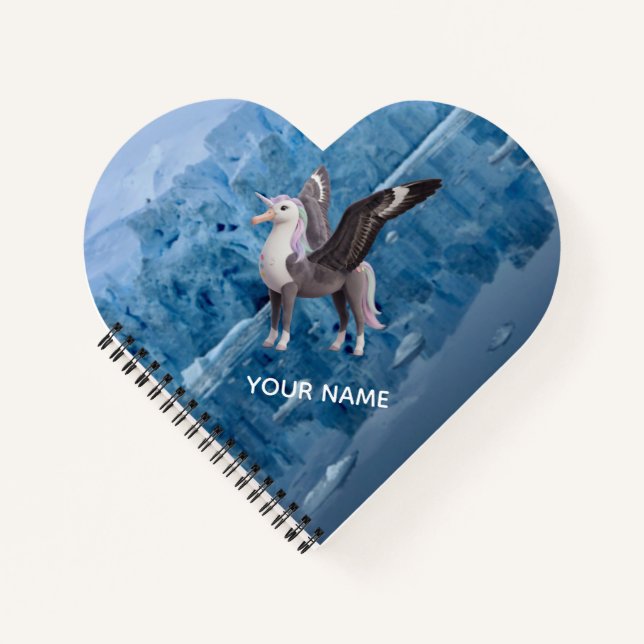 Cuaderno Corazón de animal antártico personalizado (Anverso)