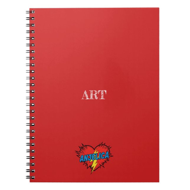 Cuaderno Corazón de Anjelica Rojo (Frente)