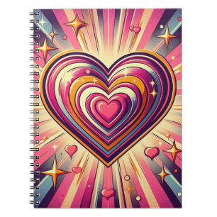 Cuaderno Corazón de arte pop de los años 70/San Valentín