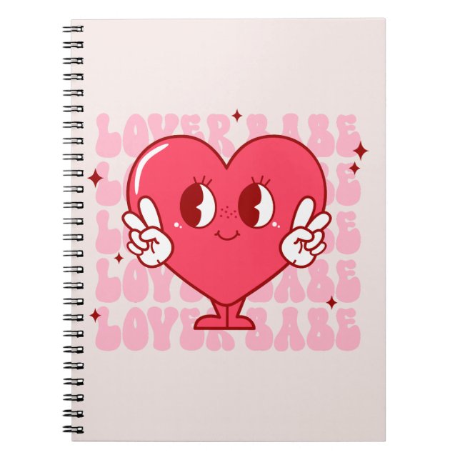 Cuaderno Corazón de Babe de Amante Cute (Frente)