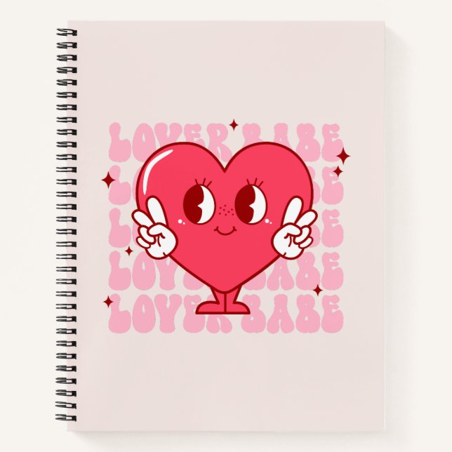Cuaderno Corazón de Babe de Amante Cute (Anverso)