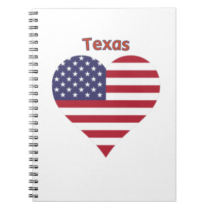 Cuaderno Corazón de Bandera Americana de Texas