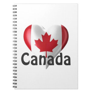 Cuaderno Corazón de bandera de Canadá