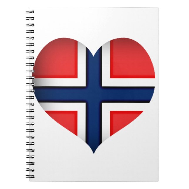 Cuaderno Corazón de bandera de Noruega (Frente)